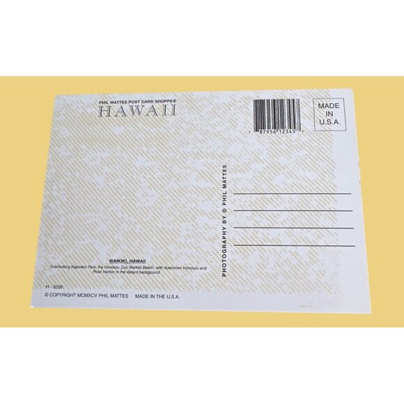 Vintage Waikiki Hawaii Postcard By Phil Mattes SKU 0215 - Picture 3 of 4